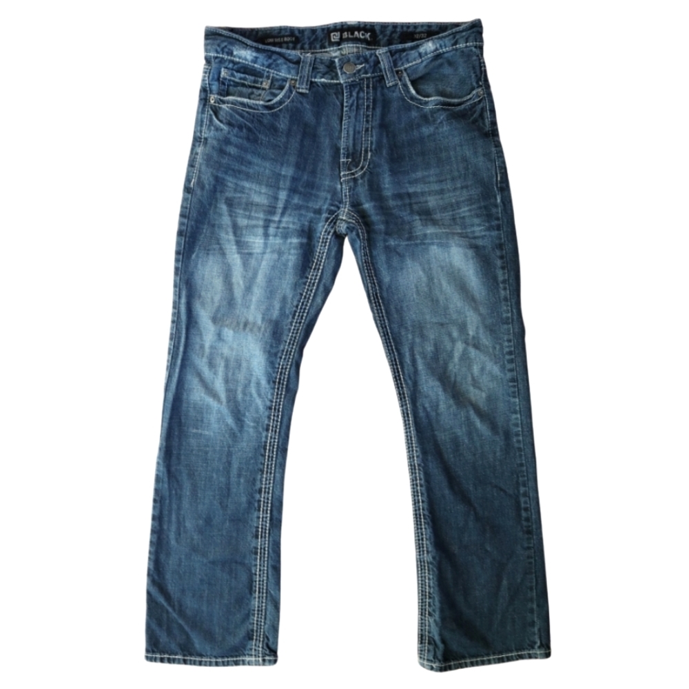 Men's BLACK Low Rise Boot Cut Jeans